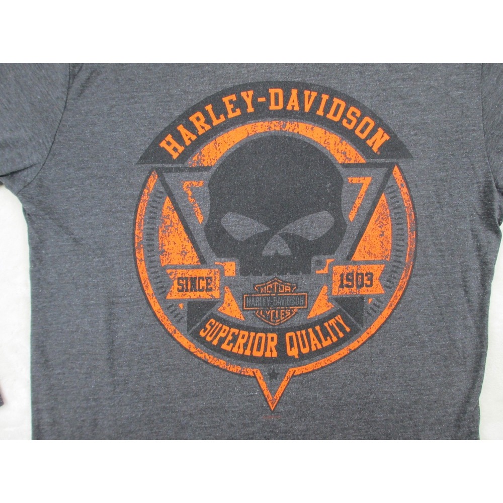 Harley Davidson Shirt Mens Medium Gray New Hampshire Motorcycle Rider Casual - Picture 4 of 16
